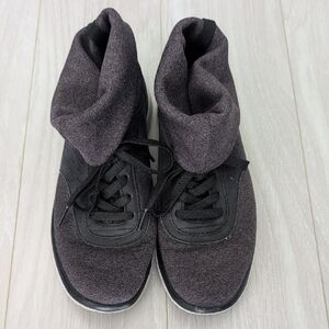 Black and Gray High-Top Sneakers